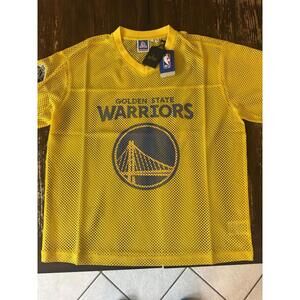 OVO x NBA Gold Golden State Warriors Mesh Football Fashion Jersey